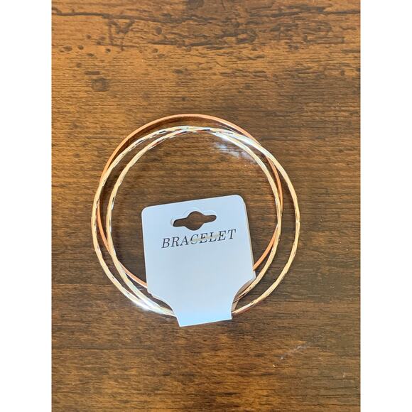 Bangle Bracelets Set of Three One Copper & Two Silver New with tag - Picture 3 of 5